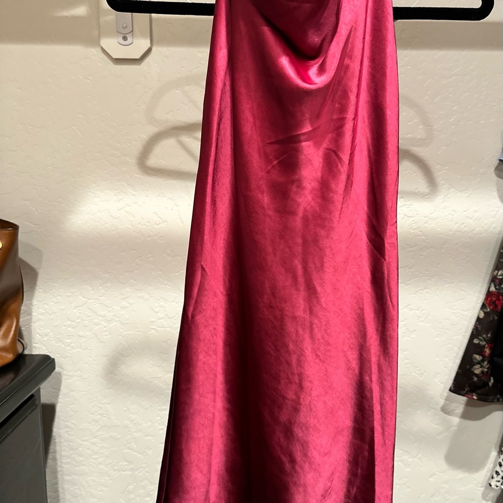 Lulu's Rich Burgundy Satin Dress